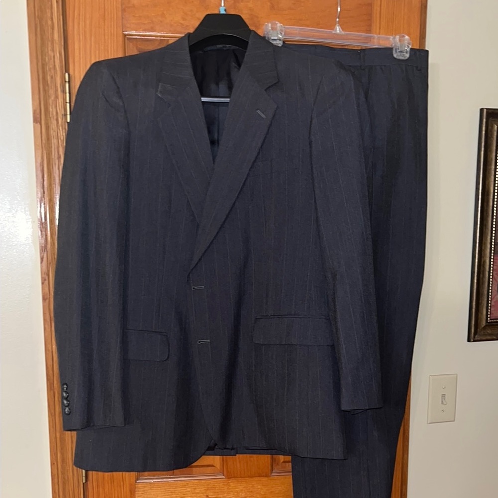 Classic charcoal grey Pinstripe Men's Suit Jacket Only